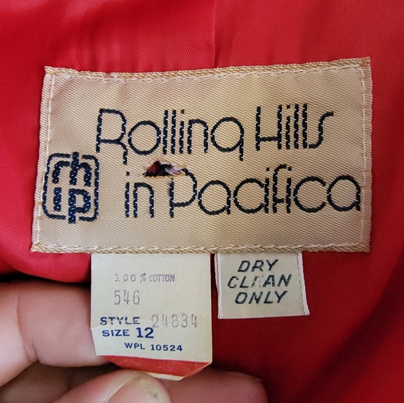 Vintage RHIP Rolling Hills in Pacifica/ Red Velvet Like Blazer - Picture 4 of 4